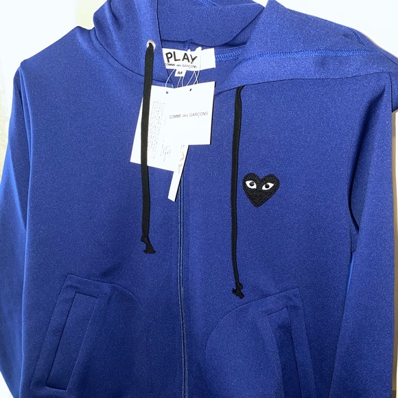 comme des garcons blue hoodie